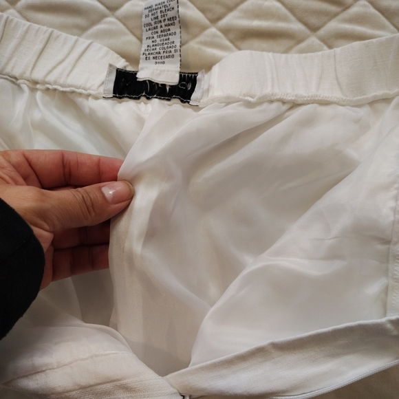 Sag Harbor Women's White Wide-Leg Pants,55%linen,45%Rayon,Lining 100%polyester. - Picture 10 of 11